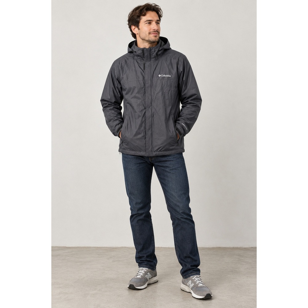 Columbia Rain Jacket Mens Medium Gorpcore Black Omni-Tech Waterproof Shell